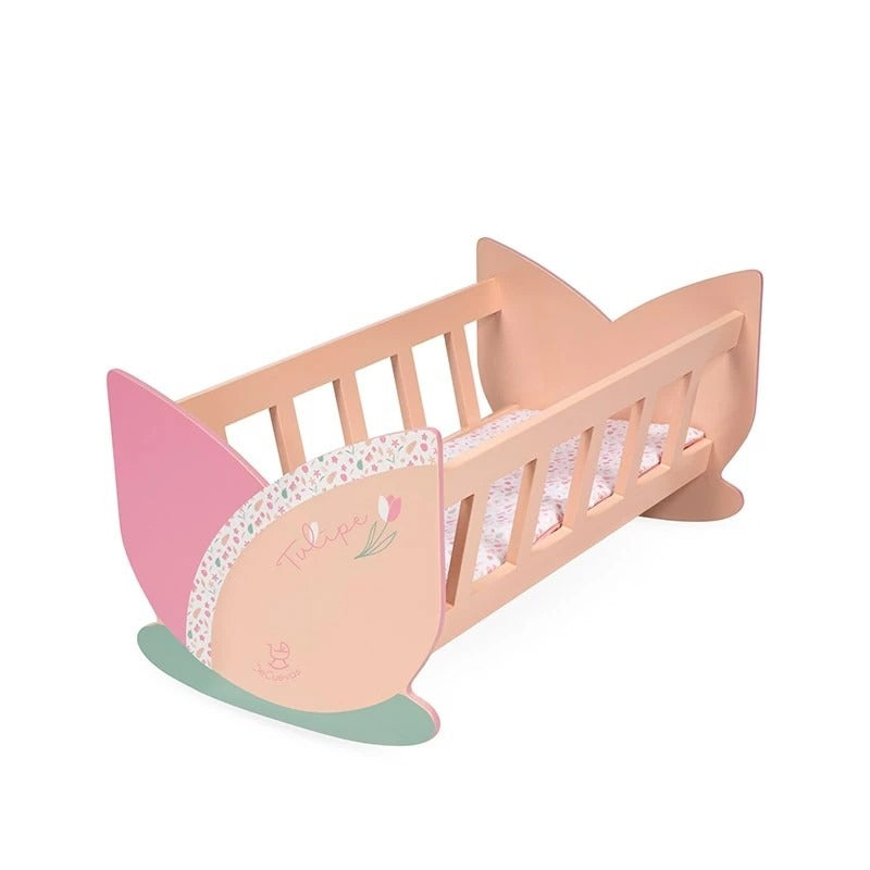 Cuna de Madera para Muñecas Tulipe con Colchón DeCuevas 55174